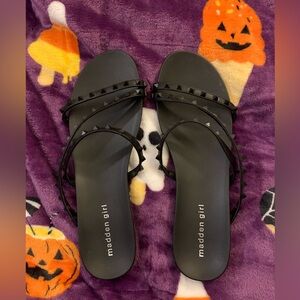 Madden Girl Black Brogue Sandals